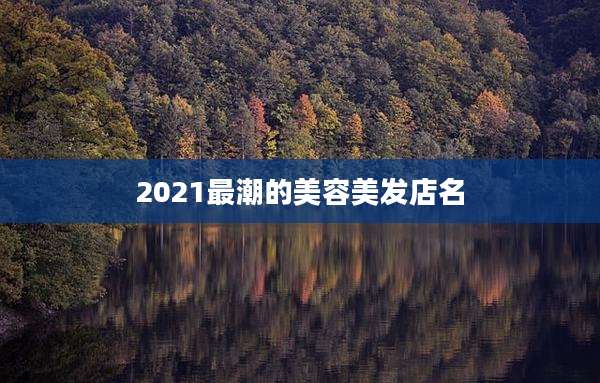 2021最潮的美容美发店名
