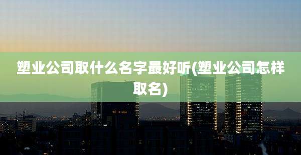 塑业公司取什么名字最好听(塑业公司怎样取名)