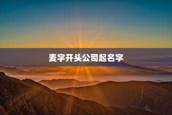 麦字开头公司起名字