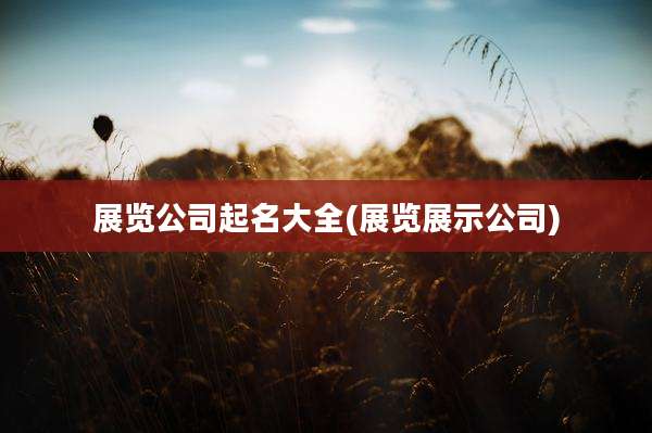 展览公司起名大全(展览展示公司)