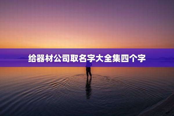 给器材公司取名字大全集四个字