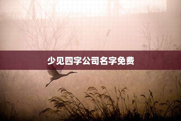 少见四字公司名字免费