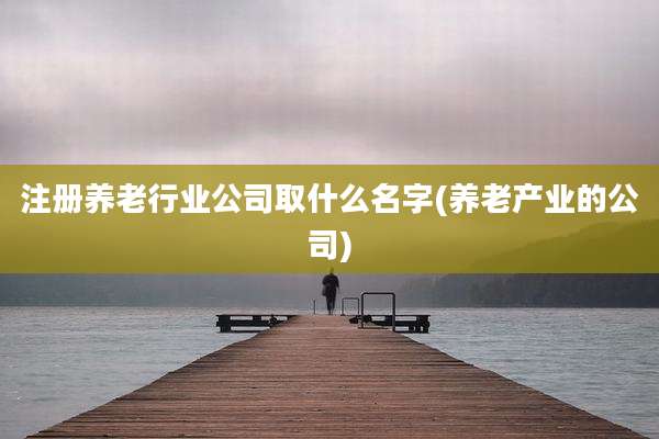 注册养老行业公司取什么名字(养老产业的公司)