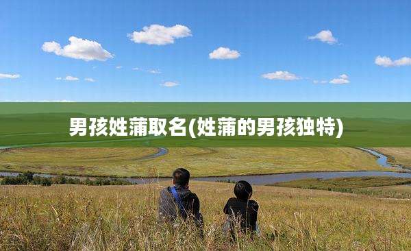 男孩姓蒲取名(姓蒲的男孩独特)