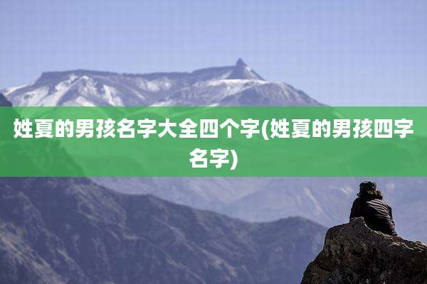 姓夏的男孩名字大全四个字(姓夏的男孩四字名字)