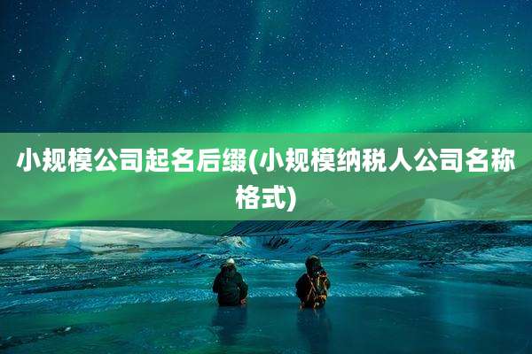 小规模公司起名后缀(小规模纳税人公司名称格式)