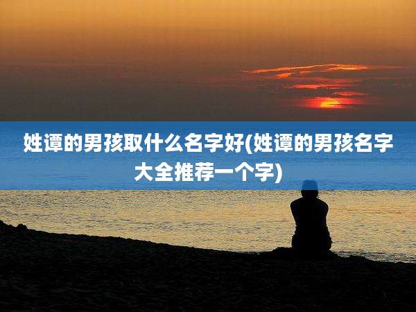 姓谭的男孩取什么名字好(姓谭的男孩名字大全推荐一个字)