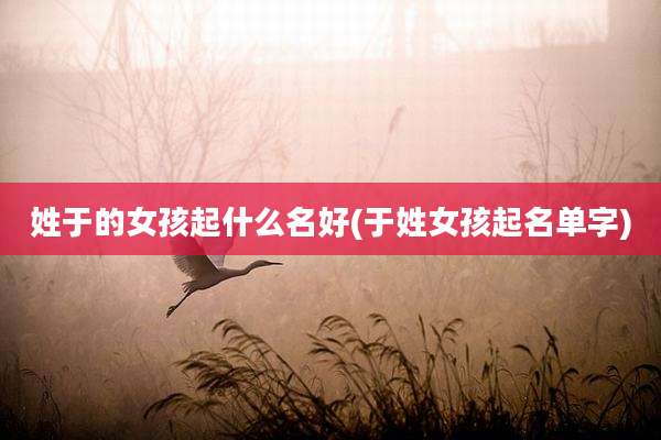 姓于的女孩起什么名好(于姓女孩起名单字)