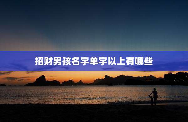 招财男孩名字单字以上有哪些