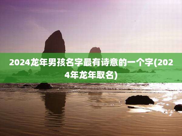 2024龙年男孩名字最有诗意的一个字(2024年龙年取名)