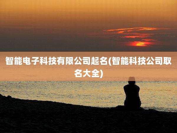 智能电子科技有限公司起名(智能科技公司取名大全)