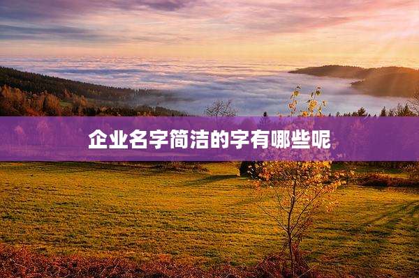 企业名字简洁的字有哪些呢