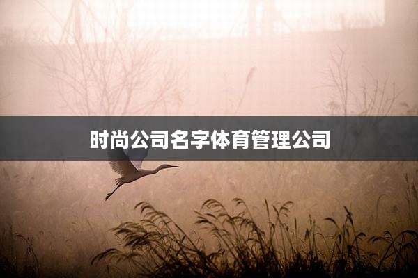 时尚公司名字体育管理公司