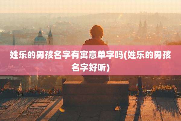 姓乐的男孩名字有寓意单字吗(姓乐的男孩名字好听)