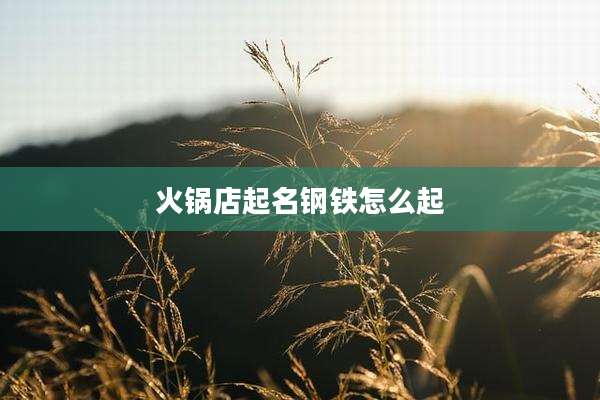 火锅店起名钢铁怎么起