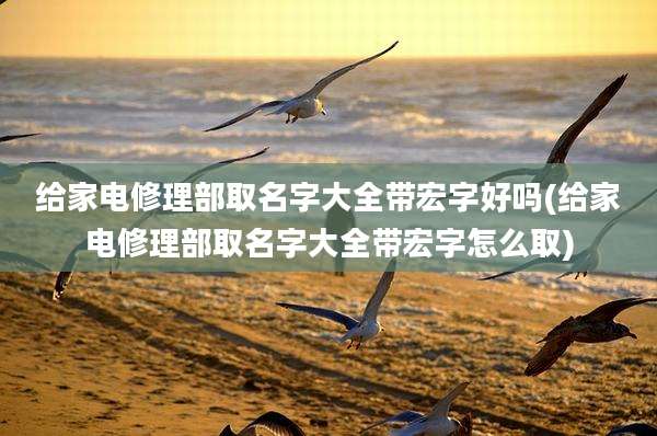 给家电修理部取名字大全带宏字好吗(给家电修理部取名字大全带宏字怎么取)