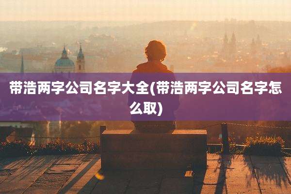 带浩两字公司名字大全(带浩两字公司名字怎么取)
