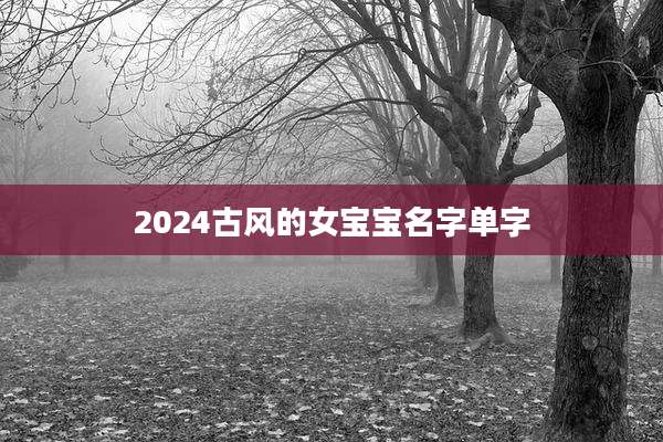 2024古风的女宝宝名字单字