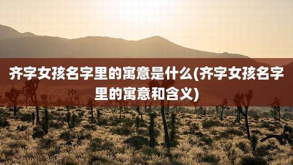 齐字女孩名字里的寓意是什么(齐字女孩名字里的寓意和含义)
