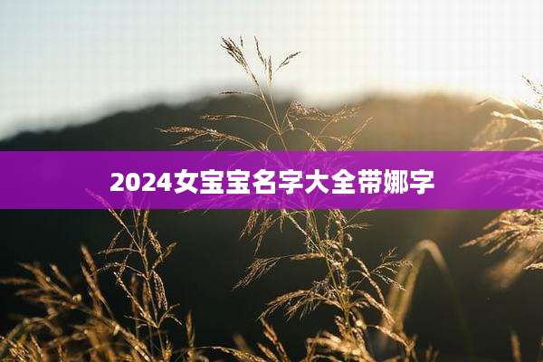 2024女宝宝名字大全带娜字