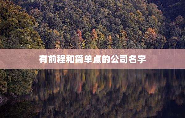 有前程和简单点的公司名字