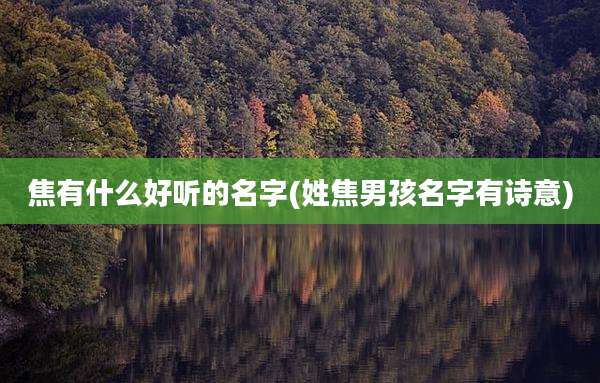 焦有什么好听的名字(姓焦男孩名字有诗意)
