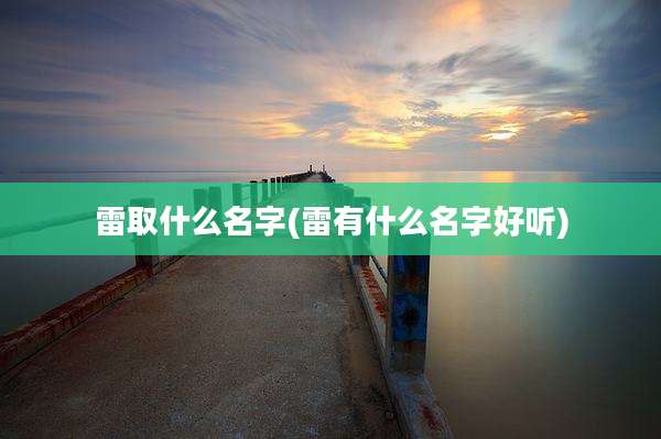 雷取什么名字(雷有什么名字好听)