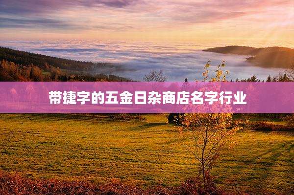 带捷字的五金日杂商店名字行业