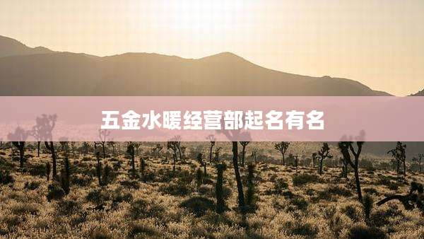 五金水暖经营部起名有名