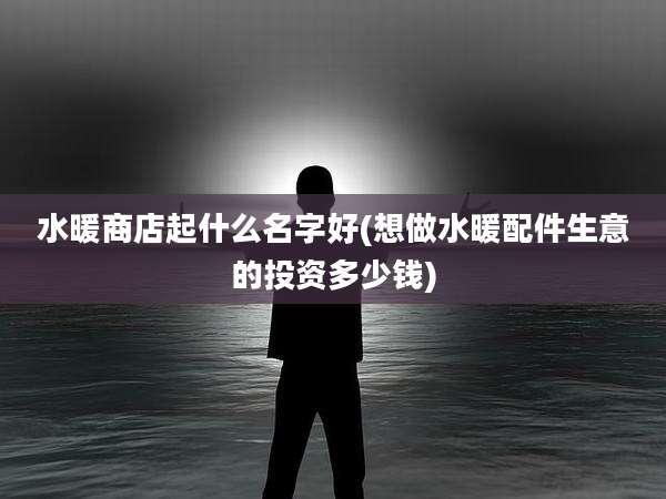 水暖商店起什么名字好(想做水暖配件生意的投资多少钱)