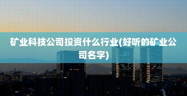 矿业科技公司投资什么行业(好听的矿业公司名字)