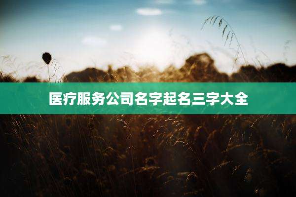 医疗服务公司名字起名三字大全