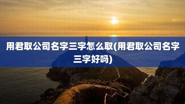 用君取公司名字三字怎么取(用君取公司名字三字好吗)
