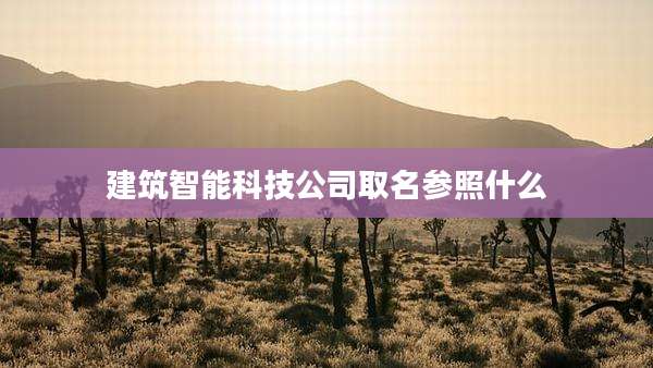 建筑智能科技公司取名参照什么