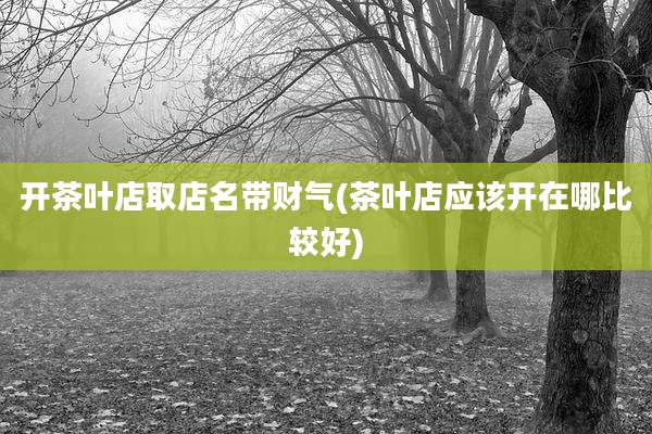 开茶叶店取店名带财气(茶叶店应该开在哪比较好)