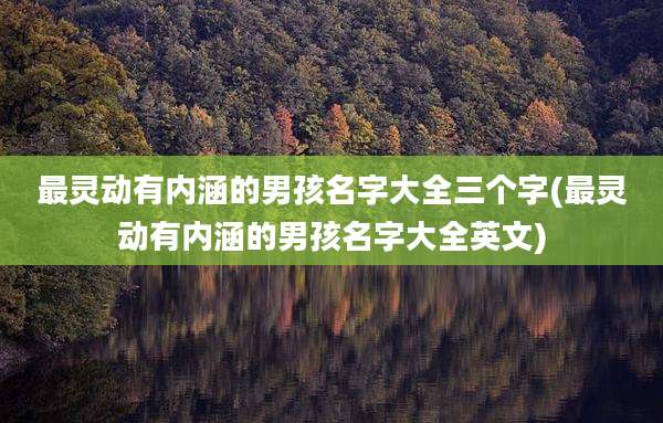 最灵动有内涵的男孩名字大全三个字(最灵动有内涵的男孩名字大全英文)