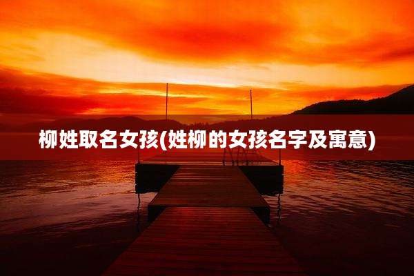 柳姓取名女孩(姓柳的女孩名字及寓意)