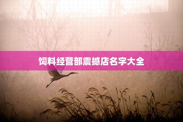 饲料经营部震撼店名字大全