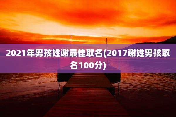 2021年男孩姓谢最佳取名(2017谢姓男孩取名100分)