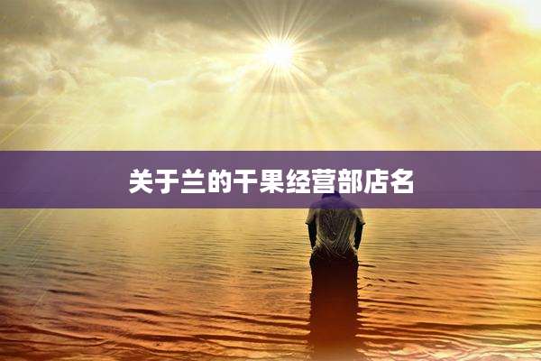 关于兰的干果经营部店名