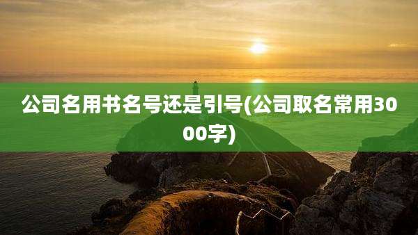 公司名用书名号还是引号(公司取名常用3000字)
