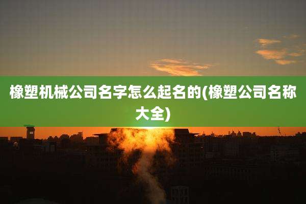 橡塑机械公司名字怎么起名的(橡塑公司名称大全)