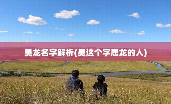 昊龙名字解析(昊这个字属龙的人)