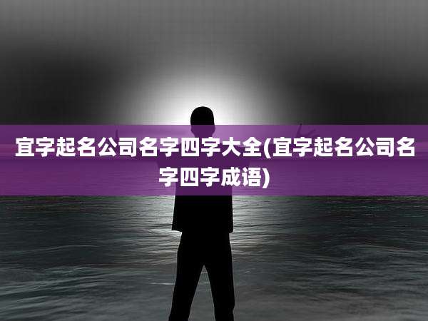 宜字起名公司名字四字大全(宜字起名公司名字四字成语)