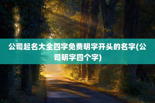 公司起名大全四字免费明字开头的名字(公司明字四个字)