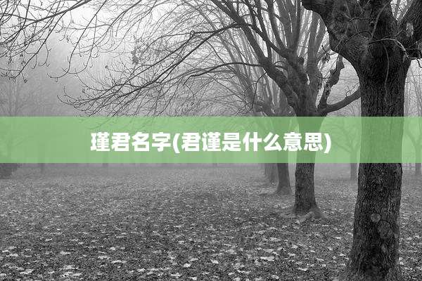 瑾君名字(君谨是什么意思)