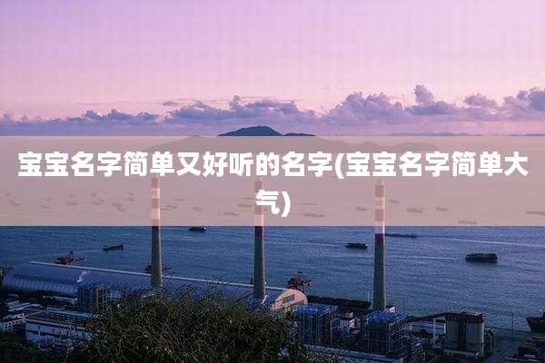 宝宝名字简单又好听的名字(宝宝名字简单大气)