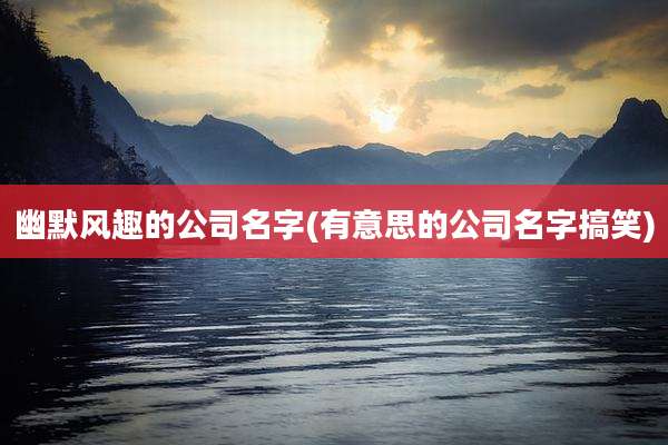 幽默风趣的公司名字(有意思的公司名字搞笑)