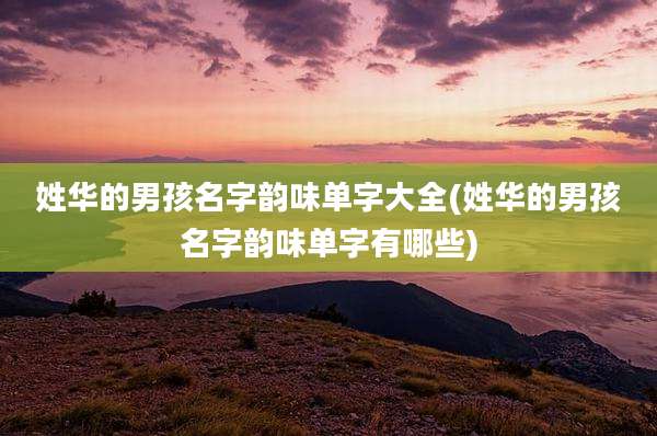 姓华的男孩名字韵味单字大全(姓华的男孩名字韵味单字有哪些)
