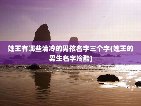 姓王有哪些清冷的男孩名字三个字(姓王的男生名字冷酷)